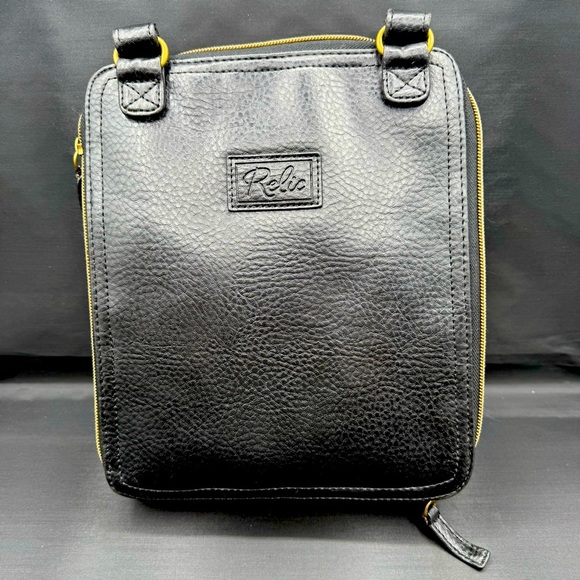 VINTAGE 1999 RELIC LEATHER CROSSBODY ORGANIZER BAG. EUC - B46 - Picture 2 of 11